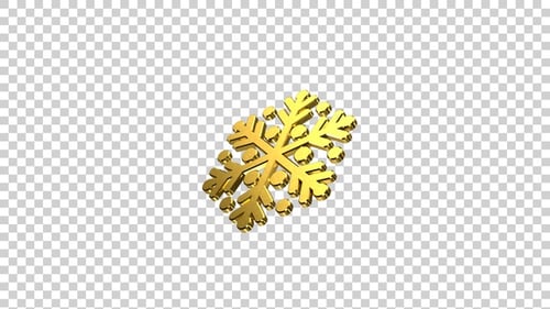 Golden 3D Snowflake Rotating V2