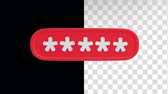3D Animated Password Input Field with Falling Asterisks, Elements ...