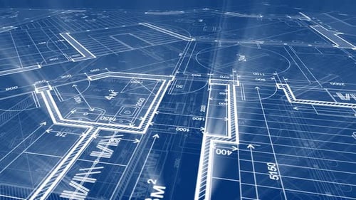 Architecture design blueprint plan - illustration of a plan modern residential building technology