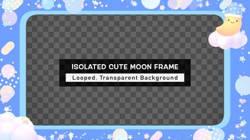 Cute Animated Baby Shower Frame with Moon and Stars