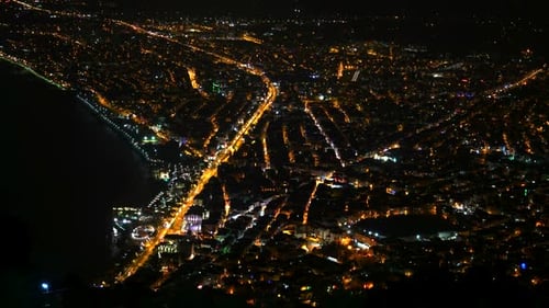 8K Night City Lights By The Lake