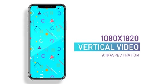 Memphis style looping geometric background pattern vertical video for social media posts