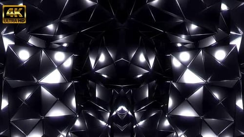 Shiny Dark Metallic Geometric Abstract Loop Background