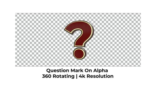 3D Question Mark Reveal Animation with Gold and Red