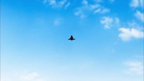 Animated Space Shuttle Flight Across Blue Sky