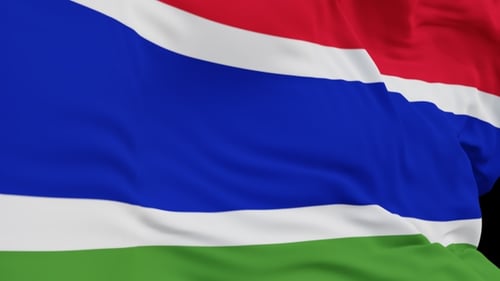 The Gambia with alpha channel waving in the wind in slow motion
