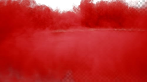 Dynamic Red Smoke Cloud Fluid Transition