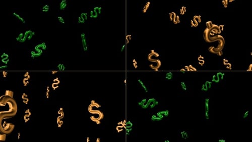 Señales fluidas del dólar 3D