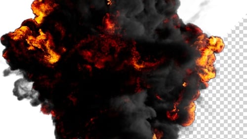Bomb Explosion With Fire Flames And Smoke V4