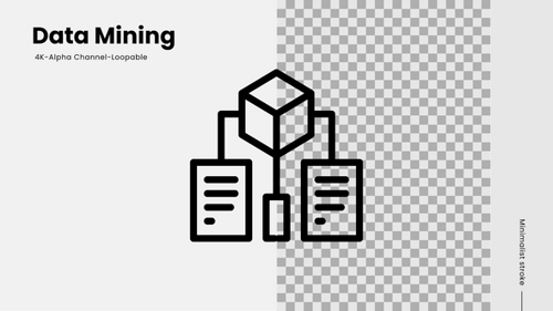 data mining line icon animation