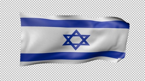 Waving Flag of Israel Loop Animation