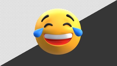 3D Happy Cry Emoji | Alpha Channel