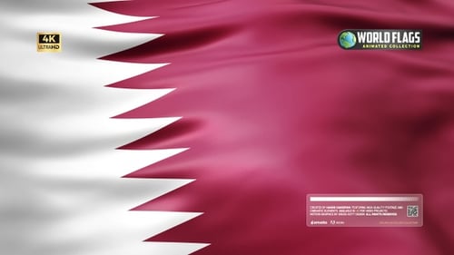 Realistic Waving Flag of Qatar