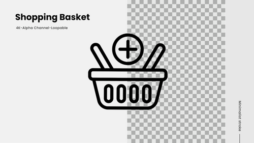 Minimalist Shopping Basket Add To Cart Icon Animation