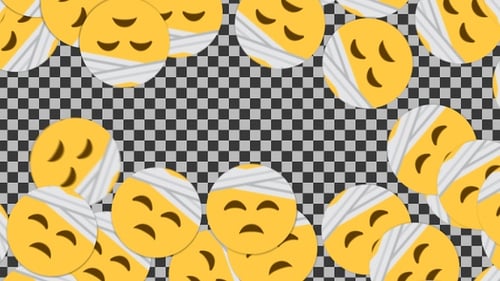 Flat Design Bandaged Head Emoji Seamless Background