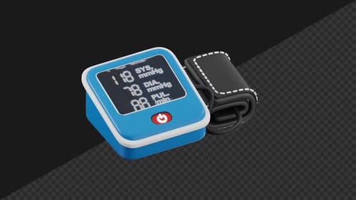 Modern 3D Animated Blood Pressure Monitor with Display Data