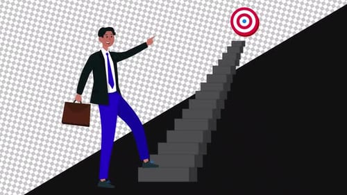 Businessman with a goal | Alpha Channel