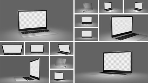 Animated 3D Laptop Screen Reveal Mockup for Presentations