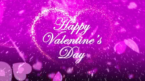 Sparkling Heart Valentine's Day Greeting Title Animation