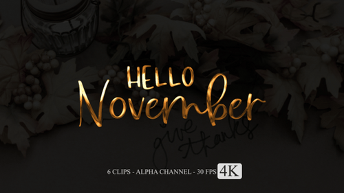 Animated Hello November Script Text Reveal Pack
