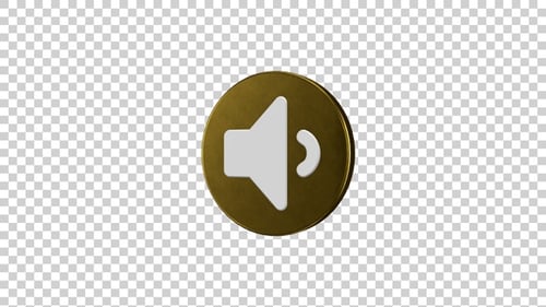 Reduced Volume Icon Rotating Golden