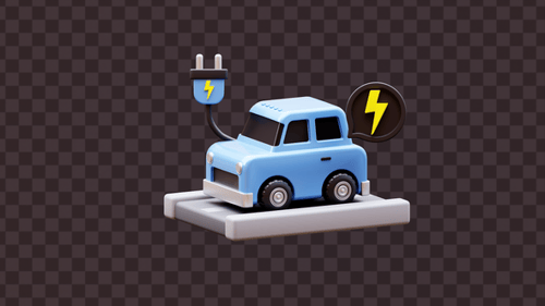 Clean Modern 3D Electric Car Charging Animation