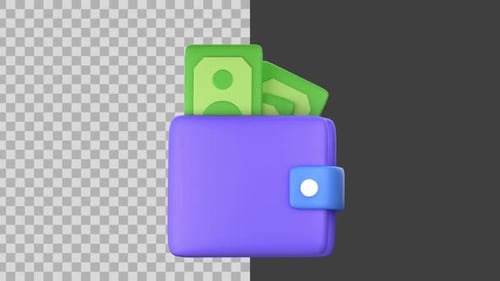 3D Animated Wallet Money Icon