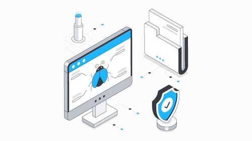 Web Antivirus Isometric Animation Alpha Channel