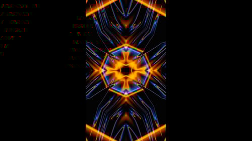 Vertical videos blue and orange neon energy waves vj loop animation