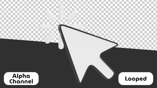 3D Arrow Cursor with Click Animation | Alpha Channel