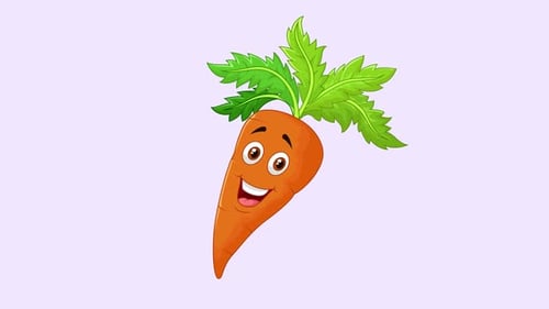 Animated Smiling Cartoon Carrot Winking Character