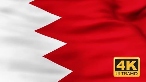 Waving Flag of Bahrain Seamless Loop Background