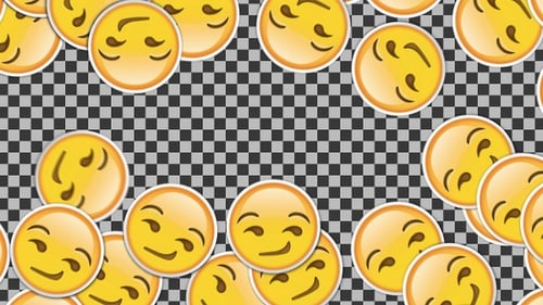 Transición de rostro sonriente con emojis | UHD | 60 fps