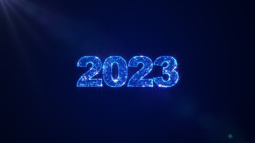 Sparkling Blue 2023 New Year Title Animation