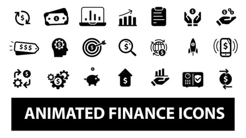 Animated Finance Icons Pack for Business and Financial Projects