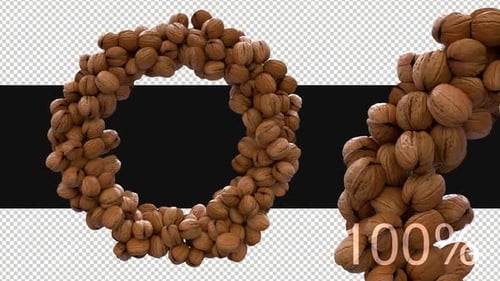 3d Walnut Rotating In A Circle