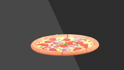 3D Animation of Real Steam Pizza | Alpha Channel