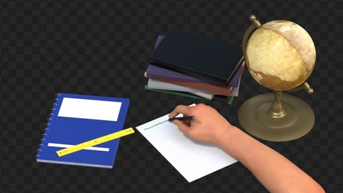 3D Animation of Books and Study | Alpha Channel