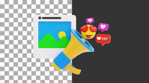 3D Animation of Social Media | Alpha Channel