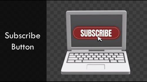 Animated 3D Laptop with Subscribe Button Click and Cursor