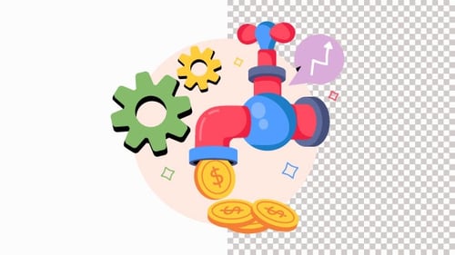 Cash Flow Animation Alpha Channel