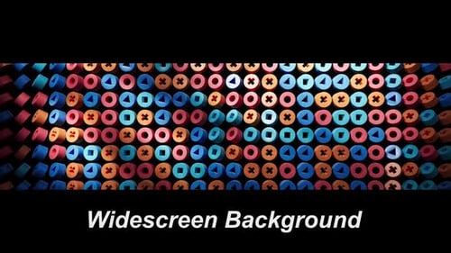 Abstract Colorful Geometric Shapes Waving Motion Background