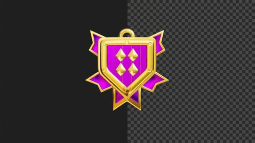 3D Game Badge Fourth Diamond Animation