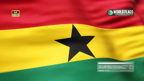 Realistic Waving Flag of Ghana