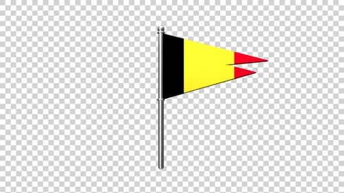 Waving Belgium Pennant Flag Animation