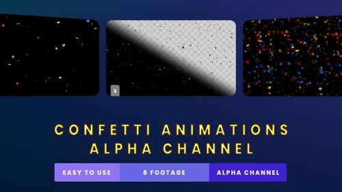 Festliche farbenfrohe Konfetti-Animationen Alpha Channel