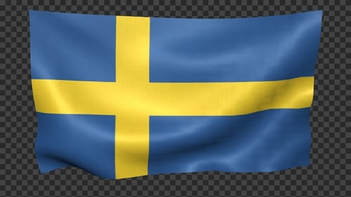 Realistic Waving Sweden Flag Animation