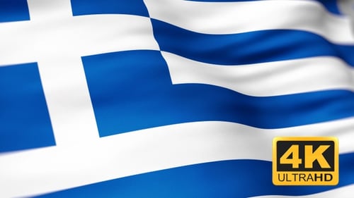 Realistic Waving Greek Flag Loop Background