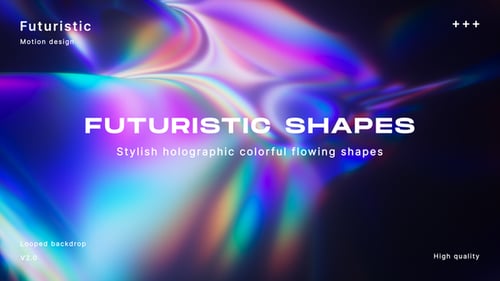 Colorful Liquid Flowing Shapes Holographic Backdrop