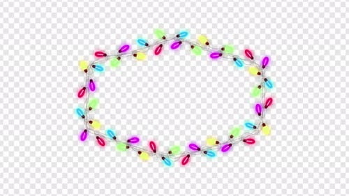 Festive Multicolor Fairy Lights Oval Border Animation